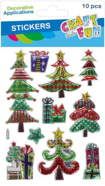Naklejki metalik 10szt. Boże Narodzenie CRAFT WITH FUN 545830