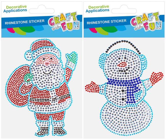 Ozdoby dekoracyjne samoprzylepne kryształki Mikołaj/Bałwan Boże Narodzenie CRAFT WITH FUN 545782