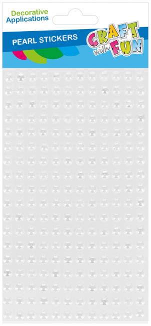 Ozdoba dekoracyjna samoprzylepna Perłowa biała 6mm op.18szt.  CRAFT WITH FUN 545875