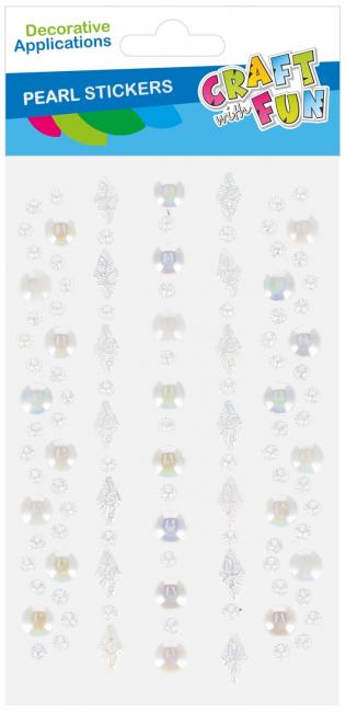 Ozdoba dekoracyjna samoprzylepna Perełki białe op.5szt. CRAFT WITH FUN 545877