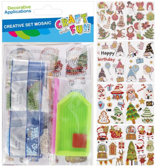 Zestaw kreatywny samoprzylepne kryształki  Boże Narodzenie CRAFT WITH FUN 545870